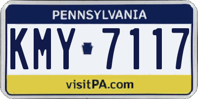 PA license plate KMY7117