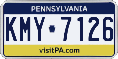 PA license plate KMY7126
