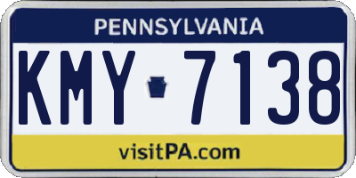 PA license plate KMY7138