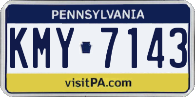 PA license plate KMY7143
