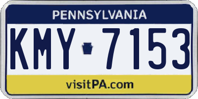 PA license plate KMY7153
