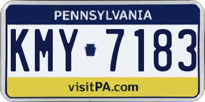 PA license plate KMY7183