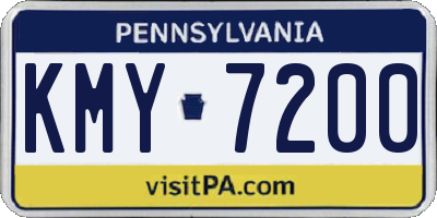 PA license plate KMY7200