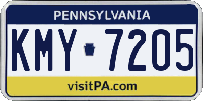 PA license plate KMY7205