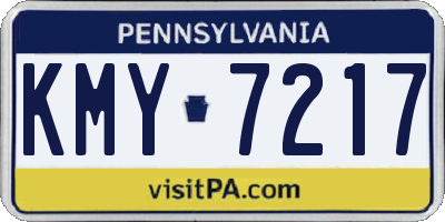 PA license plate KMY7217