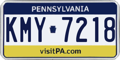 PA license plate KMY7218