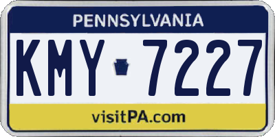 PA license plate KMY7227