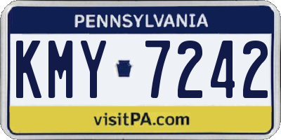 PA license plate KMY7242