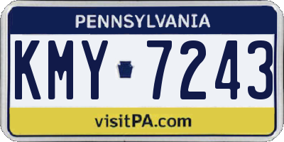 PA license plate KMY7243