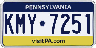 PA license plate KMY7251