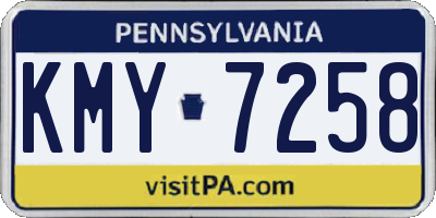 PA license plate KMY7258