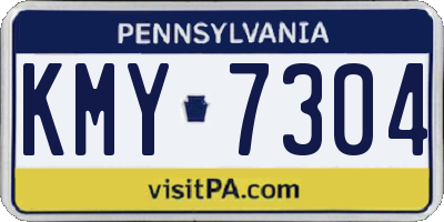 PA license plate KMY7304