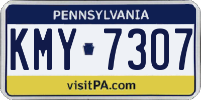 PA license plate KMY7307
