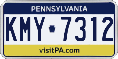 PA license plate KMY7312