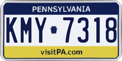 PA license plate KMY7318