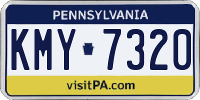 PA license plate KMY7320
