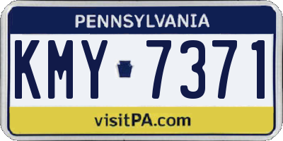 PA license plate KMY7371