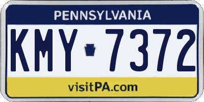 PA license plate KMY7372