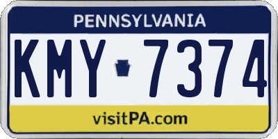 PA license plate KMY7374