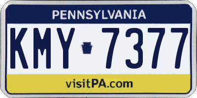 PA license plate KMY7377