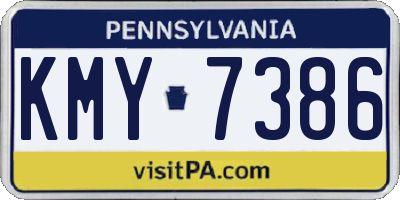 PA license plate KMY7386