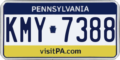 PA license plate KMY7388