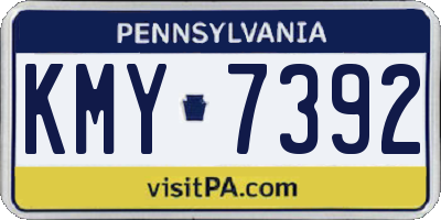 PA license plate KMY7392
