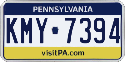 PA license plate KMY7394