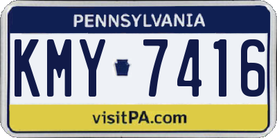 PA license plate KMY7416