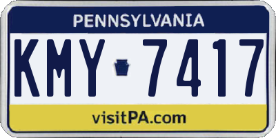 PA license plate KMY7417