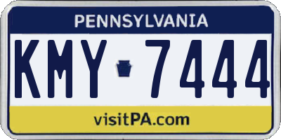 PA license plate KMY7444