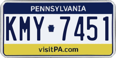 PA license plate KMY7451