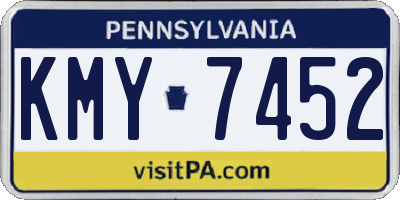 PA license plate KMY7452
