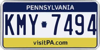 PA license plate KMY7494