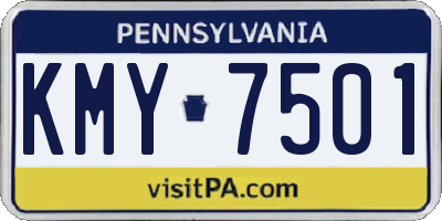 PA license plate KMY7501