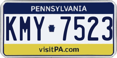 PA license plate KMY7523