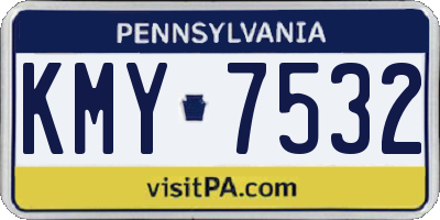 PA license plate KMY7532