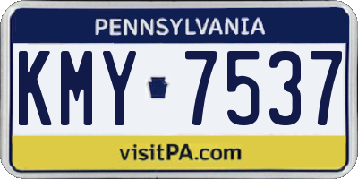 PA license plate KMY7537