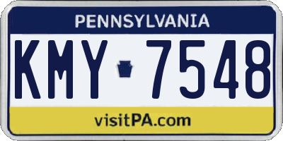 PA license plate KMY7548