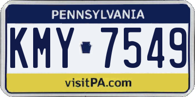 PA license plate KMY7549