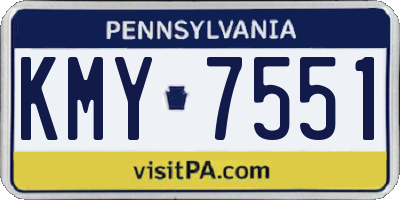 PA license plate KMY7551