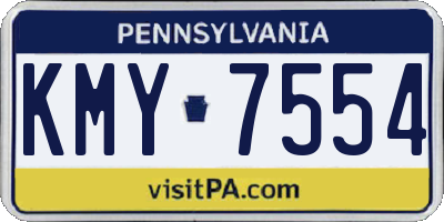 PA license plate KMY7554