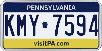 PA license plate KMY7594