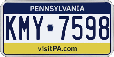 PA license plate KMY7598