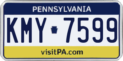 PA license plate KMY7599