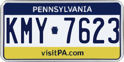 PA license plate KMY7623