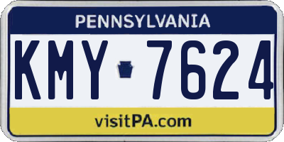 PA license plate KMY7624