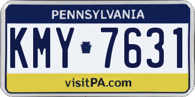 PA license plate KMY7631