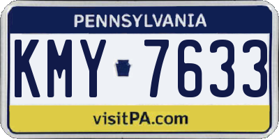 PA license plate KMY7633