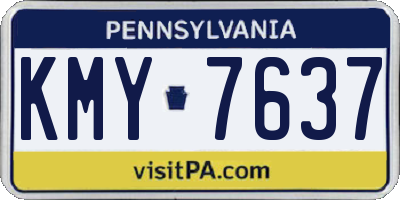 PA license plate KMY7637